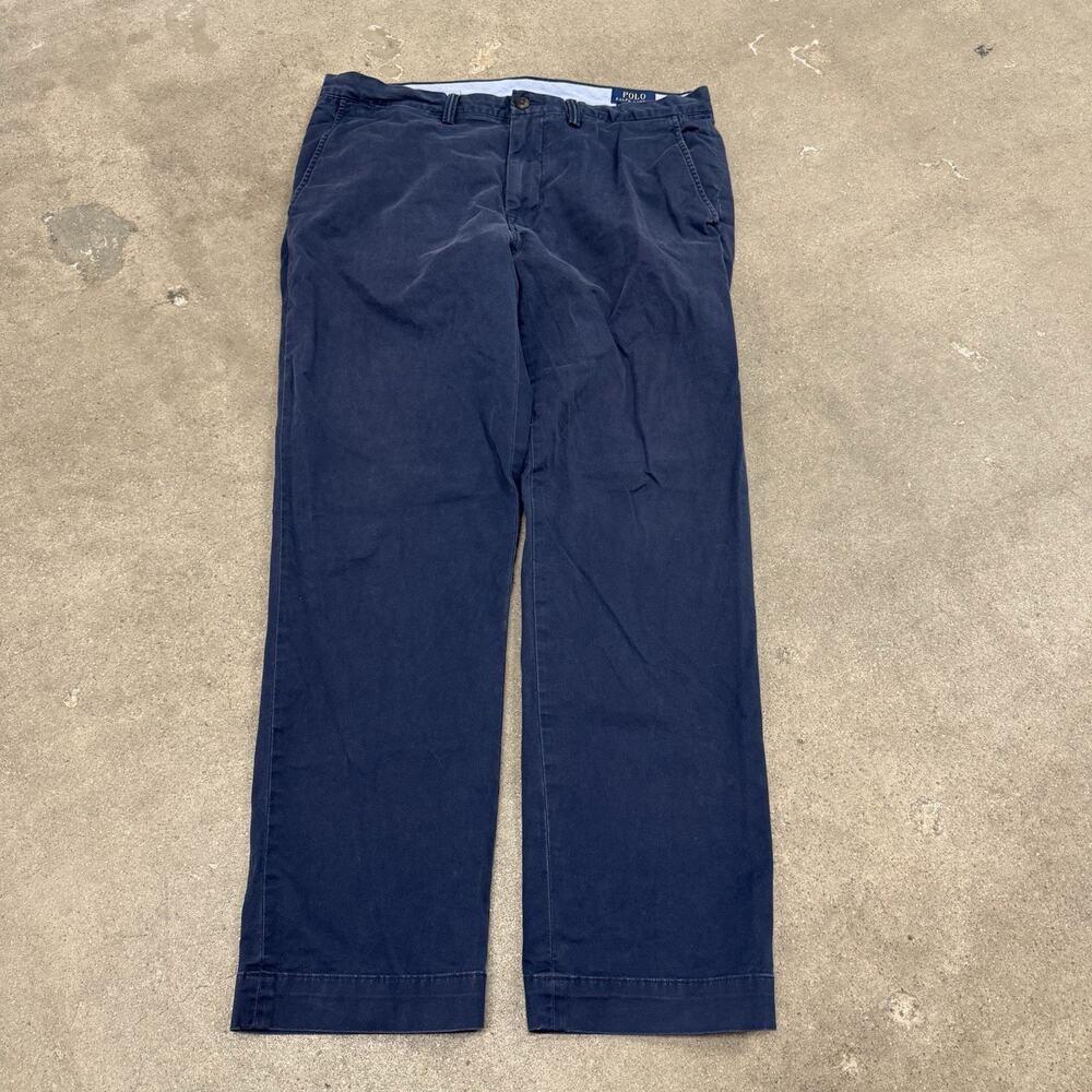 POLO RALPH LAUREN STRETCH STRAIGHT CHINO COTTON PANTS NAVY BLUE 34x30